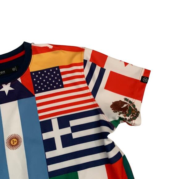 Hudson Outerwear Men's Size 2X Short Sleeve All Over World Flags T-Shirt - Picture 11 of 15